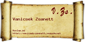 Vanicsek Zsanett névjegykártya